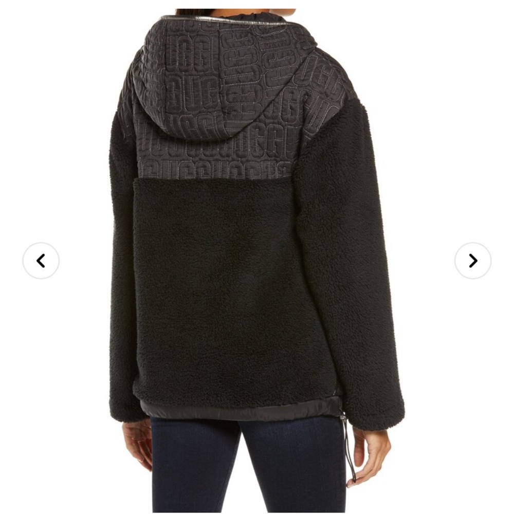 NWT UGG Logo Iggy Sherpa Zip Pullover Size Lrg - Picture 3 of 10